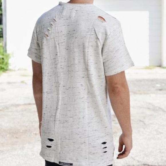 NWT French Melange Rip Tee by VANDAL COLLECTIVE, L - Picture 2 of 8